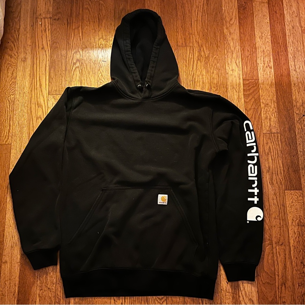 Carhartt Black Hoodie with White Logo